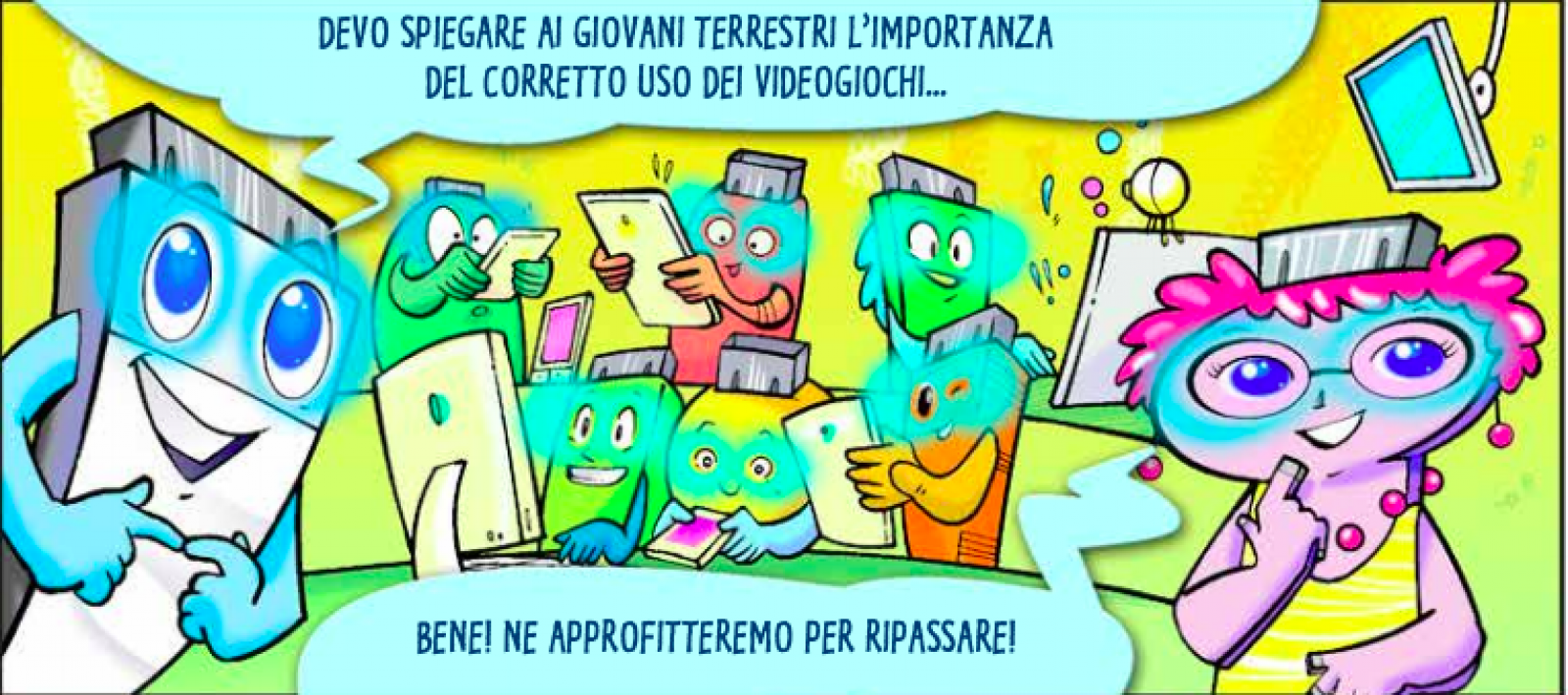 Alieni digitali davanti ad un computer